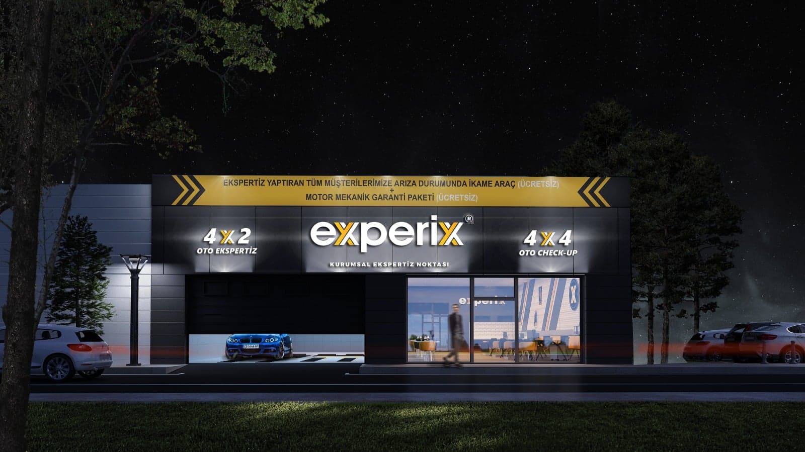 Experix gece önden görünüş
