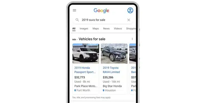 реклама автомобиля в гугл рекламе